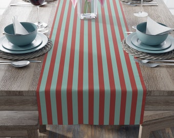 Blue & Red Stripes Table Runner, Available 2 Sizes Vibrant Home Decor, Maximalist Aesthetic, Colorful Dining, Mothers or Bday Gift