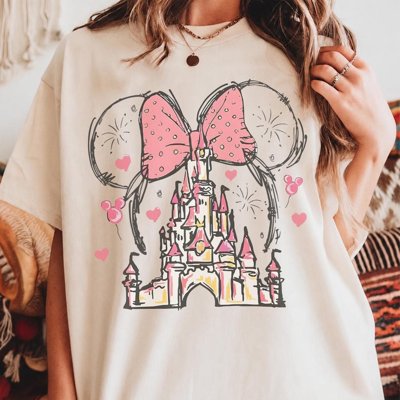 Minnie Mouse Castle PNG, Magic Kingdom Family Shirt Digital Download, Disneyland Castle Transparent PNG, Magical Kingdom Tshirt Print File image 6