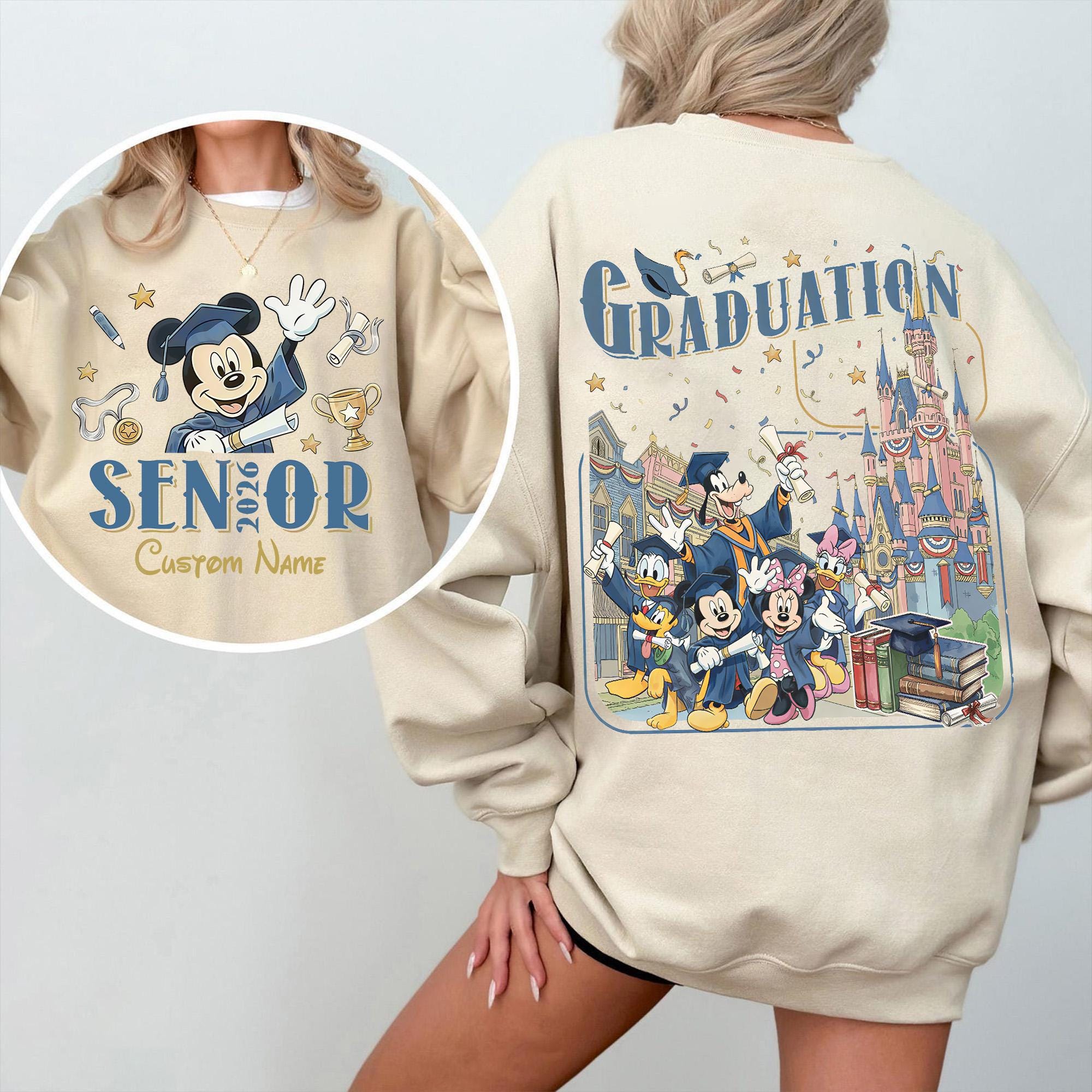 Graduating Disney 2-sided Disney Graduation 2026 Senior Trip PNG, Personalized Mickey ...
