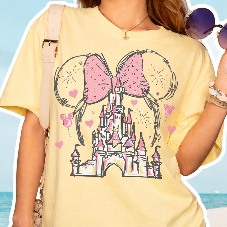 Minnie Mouse Castle PNG, Magic Kingdom Family Shirt Digital Download, Disneyland Castle Transparent PNG, Magical Kingdom Tshirt Print File image 9