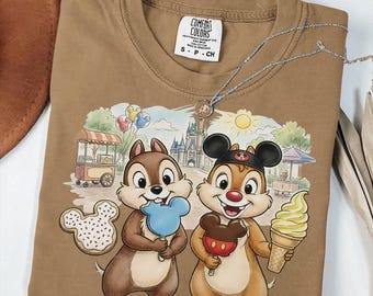 Chip and Dale Disneyland Snack PNG, Disney Park Ice Cream Design, Magic Kingdom Castle Graphic, Vacation Foodie Digital Download