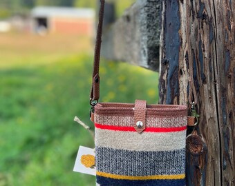 Southwestern Crossbody Satchel || Scout Stripe Brown Leather || Rosebud Originals