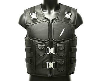 Handgefertigtes Blade Cosplay Kostüm: Lederweste & Trenchcoat