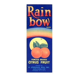 RainBow Florida Citrus Fruit Crate Label