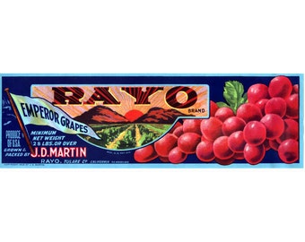RAYO Emperor Grape Crate Label