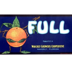 Full Brand Florida Citrus Crate Label