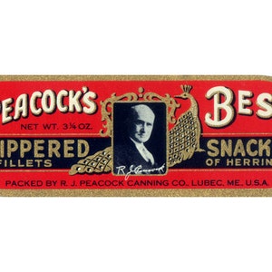 2 Peacock&#39;s Best Kippered Snacks Labels
