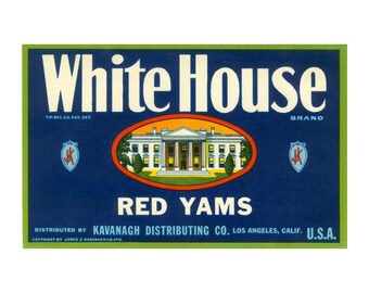 White House Red Yams California Crate Label