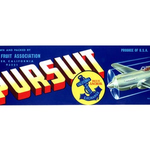 Pursuit Brand Grape Crate Label