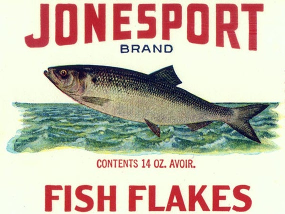 2 Jonesport Fish Flakes Maine Labels Etsy
