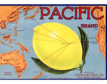 Pacific Brand California Lemon Crate Label