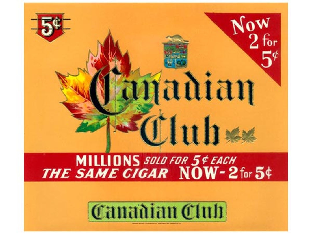 Canadian Club Cigar Box Label - Etsy