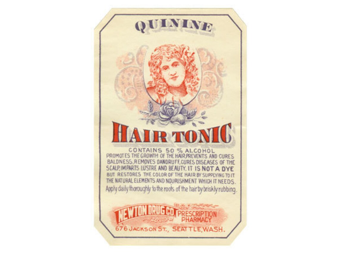 Quinine Hair Tonic Label Etsy
