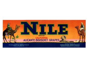 Nile California Grape Crate Label