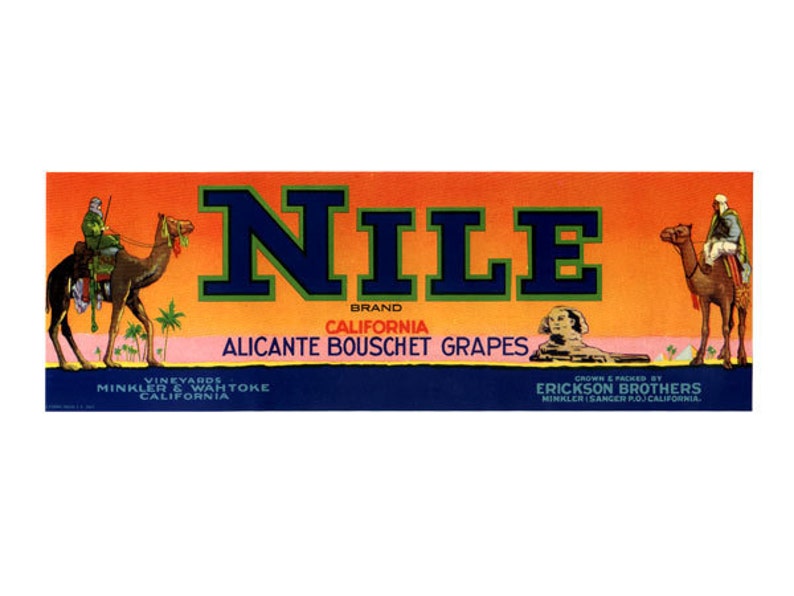 Nile California Grape Crate Label afbeelding 1