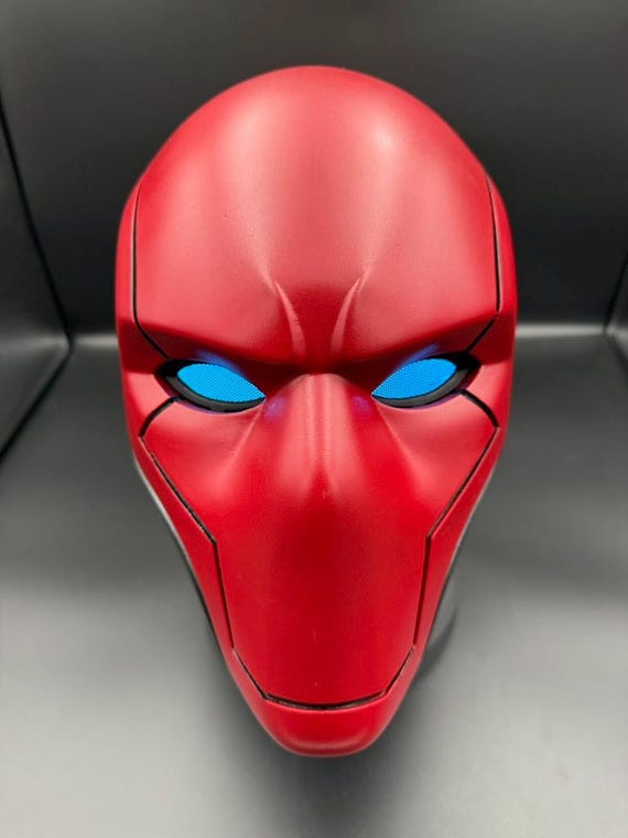 Red Hood Helmet – LED Light-Up Eyes | 3D Printed Cosplay Prop