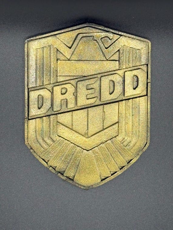 Judge Dredd Badge – 2012 Film Inspired | Hand-Finished 3D Printed Prop