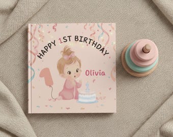 Personalized Birthday Baby Book, Children's 1st Birthday Gift for Baby, Keepsake for Kids, Custom Baby Name Storybook Gift