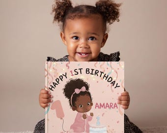 Personalized 1st Birthday Book, Custom Baby Name Storybook Gift , First Birthday Keepsake for Boys & Girls Gift From Grandma, Aunt, Godmom