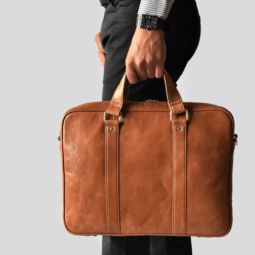 Men's Messenger Bag 15 Leather Briefcase Etsy UK