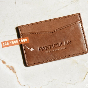 Custom Luxury Corporate Gifts - Personalized Leather Card Case – Add Initials / Symbols / Logo