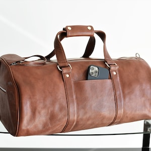 Large leather travel bag bag 2.0 - Weekender bag - Leather duffel bag - Leather overnight bag - Large travel bag - Brown duffel bag