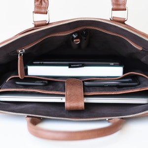 Leather laptop bag women - Crossbody briefcase - Laptop briefcase - Leather messenger bag - College bag - Slim laptop bag - 15 inch laptop