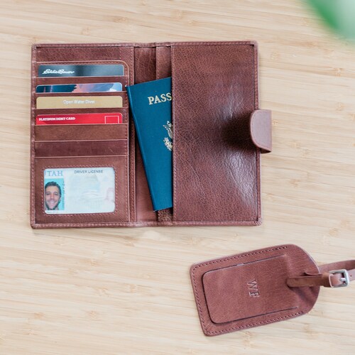 Personalised Genuine Leather Passport Holder Etsy
