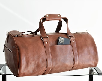 Large leather travel bag bag 2.0 - Weekender bag - Leather duffel bag - Leather overnight bag - Large travel bag - Brown duffel bag