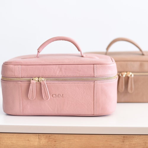 Pink Leather Toiletry Bag Toiletry 