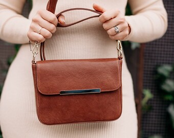 Small leather crossbody bag - Leather phone purse women - NEW Detachable straps - Small leather crossbody clutch evening - Minimalist - gift