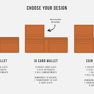 Custom Leather Wallet for Men - RFID Bifold Wallet with Optional Coin Pouch & Removable ID Flap - Personalized - Gift for Him, Dad, Husband image 4