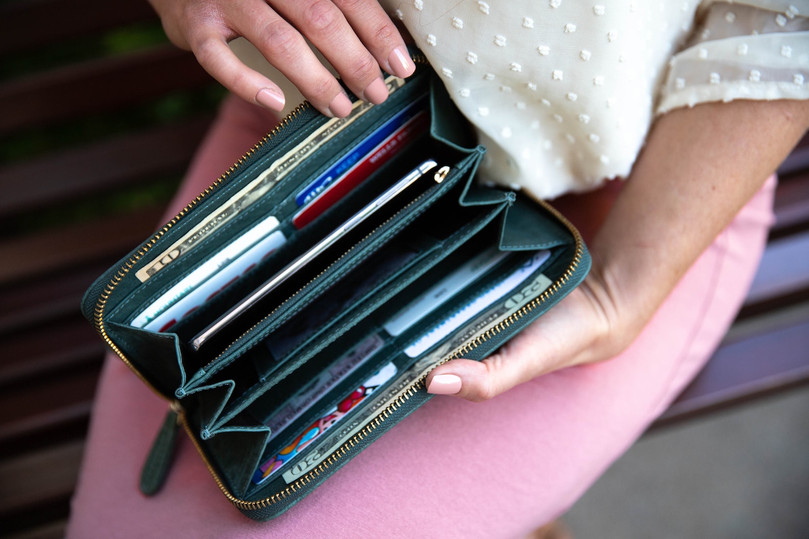 Leather Wallet Women Large Leather Wallet Monogrammed Personalized