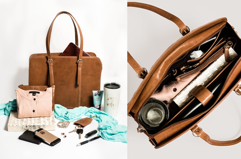 Women's laptop bag Leather briefcase Leather laptop Etsy