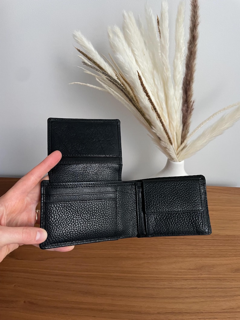 Custom Leather Wallet for Men - RFID Bifold Wallet with Optional Coin Pouch & Removable ID Flap - Personalized - Gift for Him, Dad, Husband image 10
