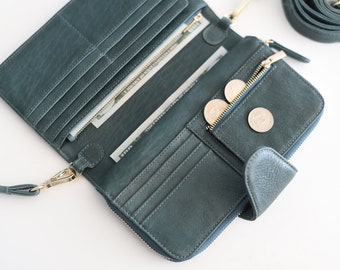 Cartera bandolera para móvil 2.0 - Cartera para iPhone 14 - Bolso bandolera pequeño de piel - Cartera grande de mujer - Cartera grande de piel - Personalizada