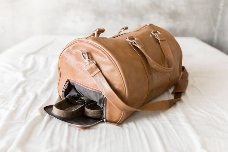 Leather Travel Bag Weekender Bag Leather Brown Travel Bag Etsy