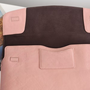 Laptop Sleeve for MacBook Pro / Air 13 / 15 / 16 inch Leather laptop cover Envelope sleeve Personalized Monogrammed Laptop folio image 4