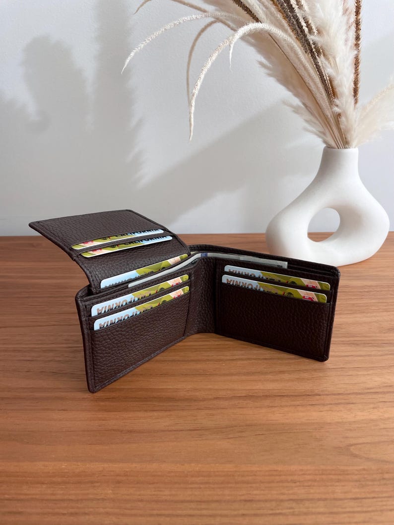 Custom Leather Wallet for Men - RFID Bifold Wallet with Optional Coin Pouch & Removable ID Flap - Personalized - Gift for Him, Dad, Husband image 15