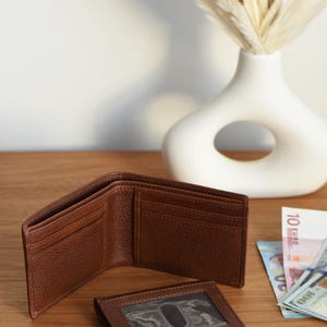 Custom Leather Wallet for Men - RFID Bifold Wallet with Optional Coin Pouch & Removable ID Flap - Personalized - Gift for Him, Dad, Husband image 8