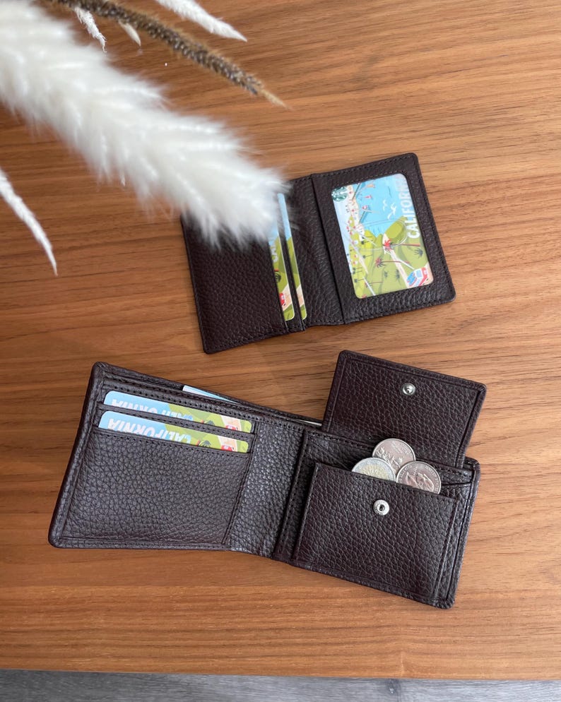 Custom Leather Wallet for Men - RFID Bifold Wallet with Optional Coin Pouch & Removable ID Flap - Personalized - Gift for Him, Dad, Husband image 14