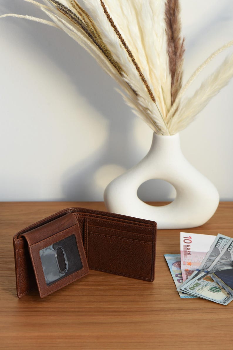 Custom Leather Wallet for Men - RFID Bifold Wallet with Optional Coin Pouch & Removable ID Flap - Personalized - Gift for Him, Dad, Husband image 16