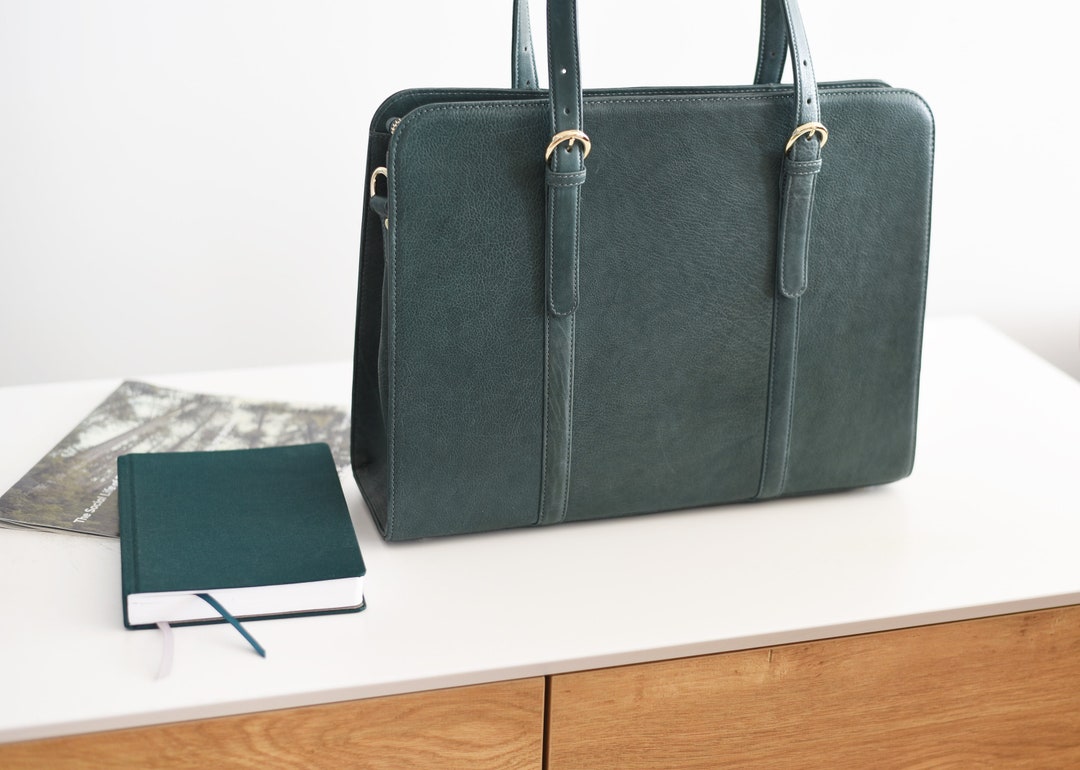Large Leather Briefcase for Attorney - Fits Laptops up to 17