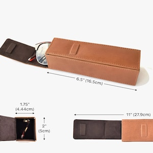 Personalized eyeglasses case Leather eyeglasses holder Monogrammed sunglasses case Custom pen holder Reading glasses case Pen case image 8