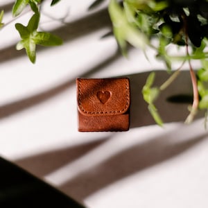 Tiny Personalized Leather Ring Box with Magnetic Flap - Wedding Engagement Ring Case - Cufflinks Box - Stud Earrings - Valentine's day gift image 10