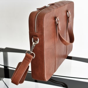 Men's leather briefcase 2.0 Leather briefcase men Laptop bag Travel briefcase Leather messenger bag 16 MacBook Pro bag image 3