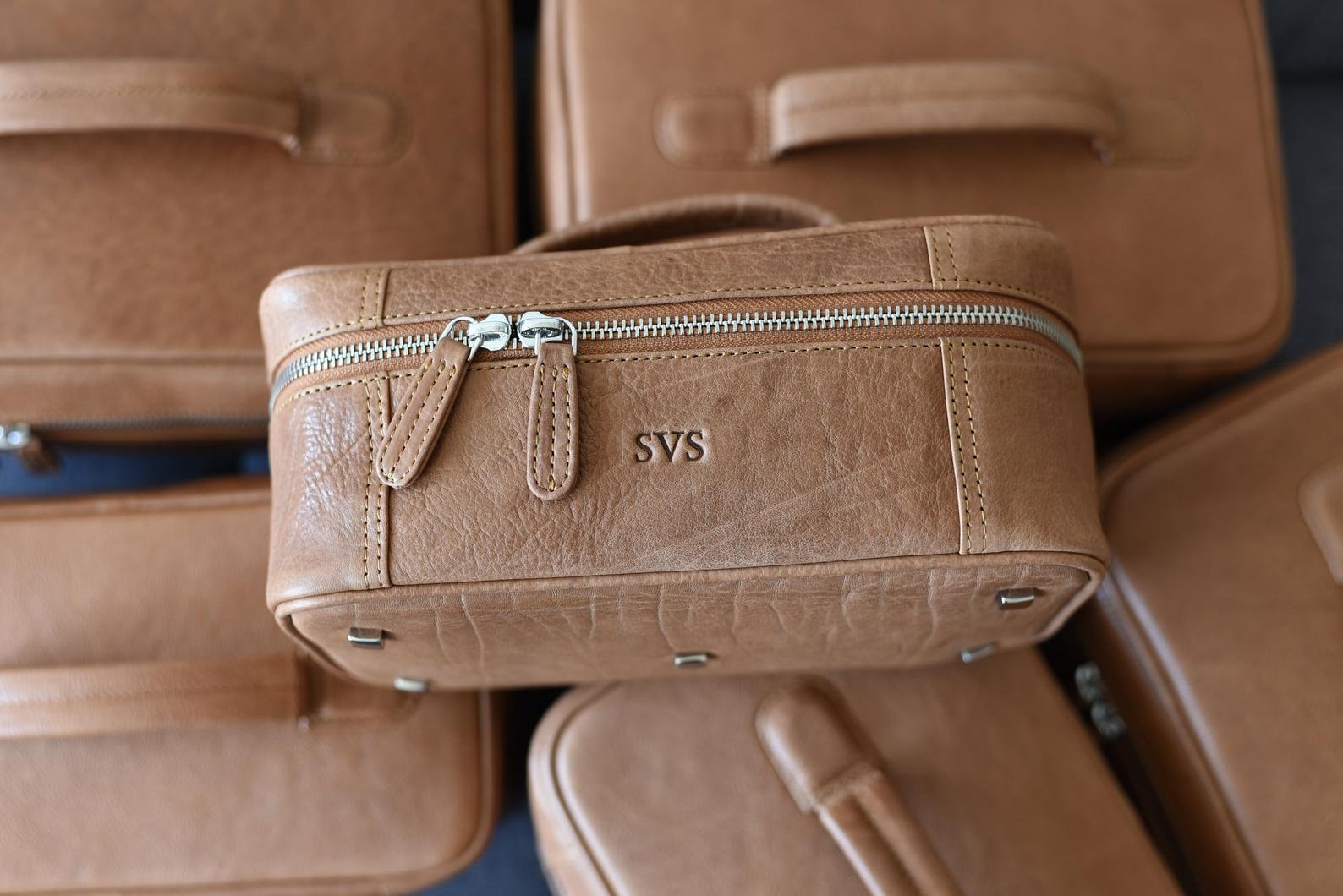 Personalized Cosmetic Bag Leather Toiletry Bag Train Case Etsy