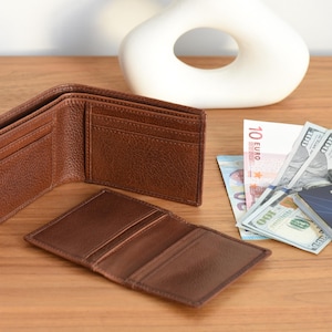 Custom Leather Wallet for Men - RFID Bifold Wallet with Optional Coin Pouch & Removable ID Flap - Personalized - Gift for Him, Dad, Husband image 11