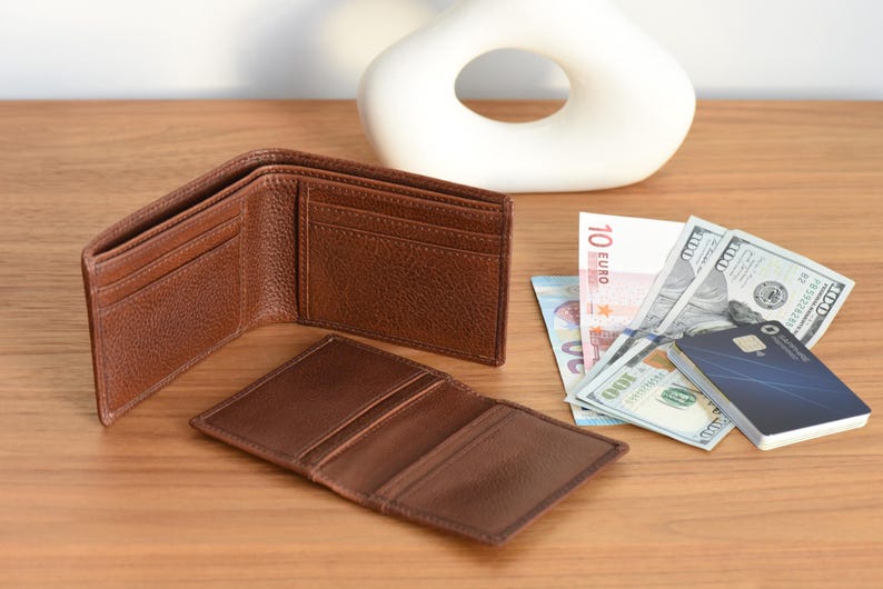 Custom Leather Wallet for Men - RFID Bifold Wallet with Optional Coin Pouch & Removable ID Flap - Personalized - Gift for Him, Dad, Husband image 11