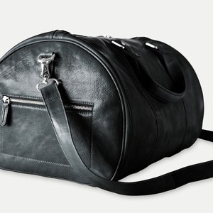 Leather weekend bag - Black leather duffel bag - Leather overnight bag - Mens leather weekend bag - Weekender bag - Luggage bag - Travel bag